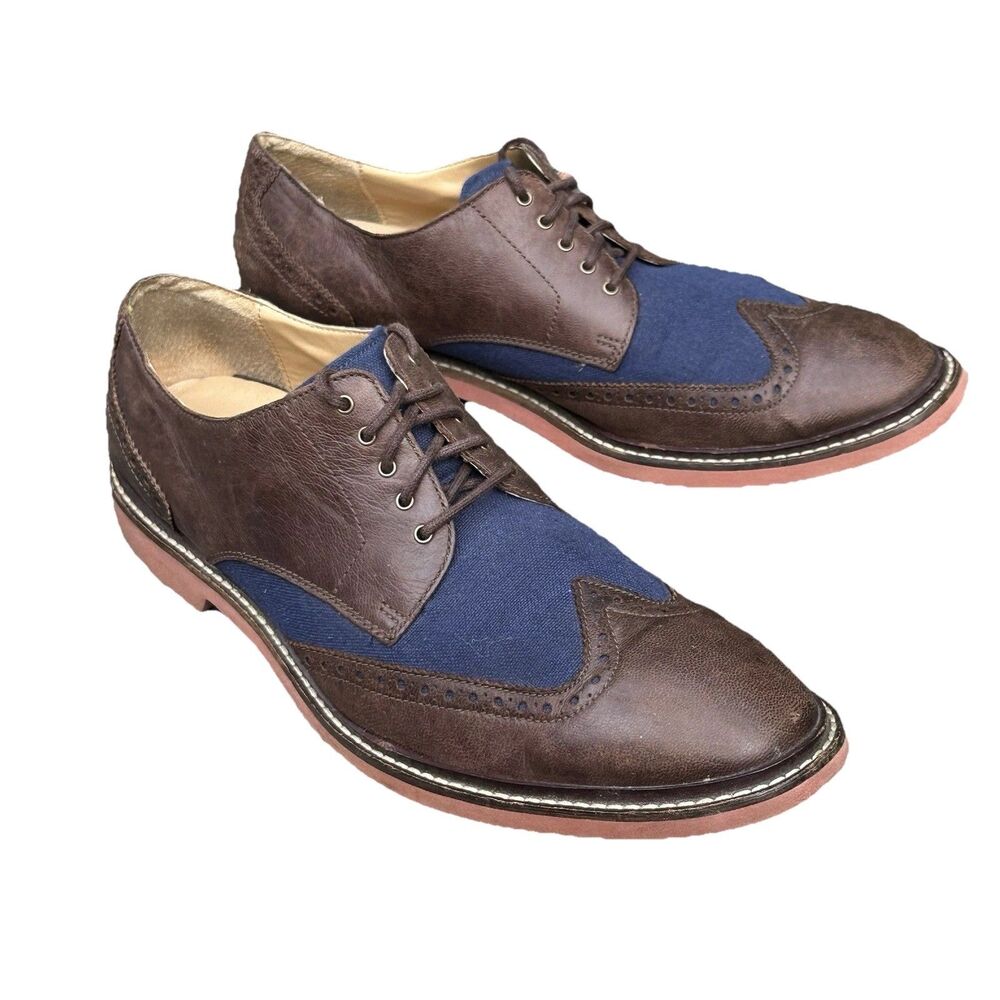 Cole Haan Men's Wingtip Brogue Saddle Oxford Dress Shoes Size 10 C12255